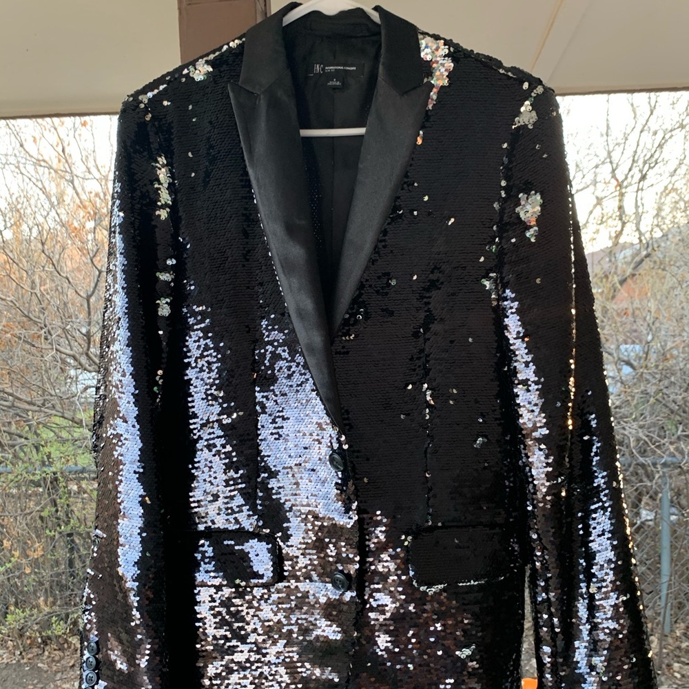 INC International Concepts Sequin Slim Fit Jacket